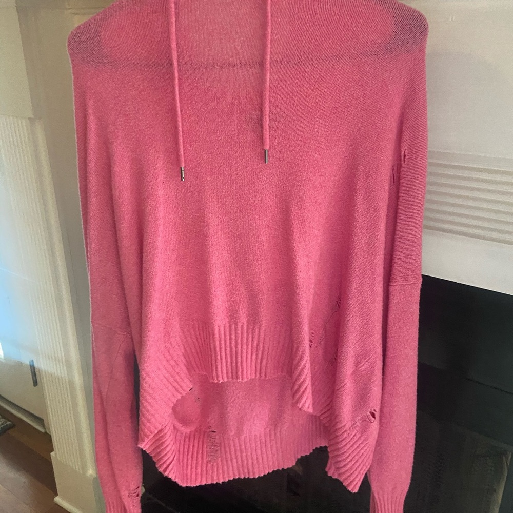Pink ripped hoodie